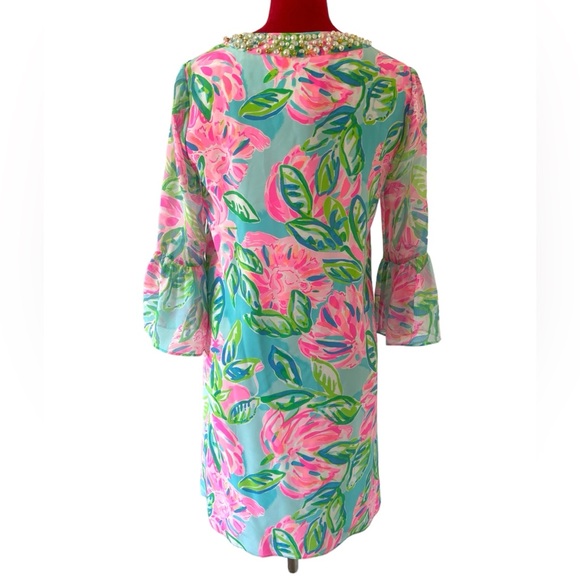 Lilly Pulitzer Elenora Silk Dress Totally Blossom Size XS NEW - Picture 9 of 13